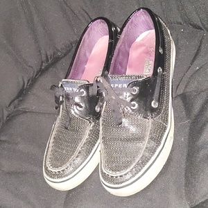 Sperry topsider black sequin
